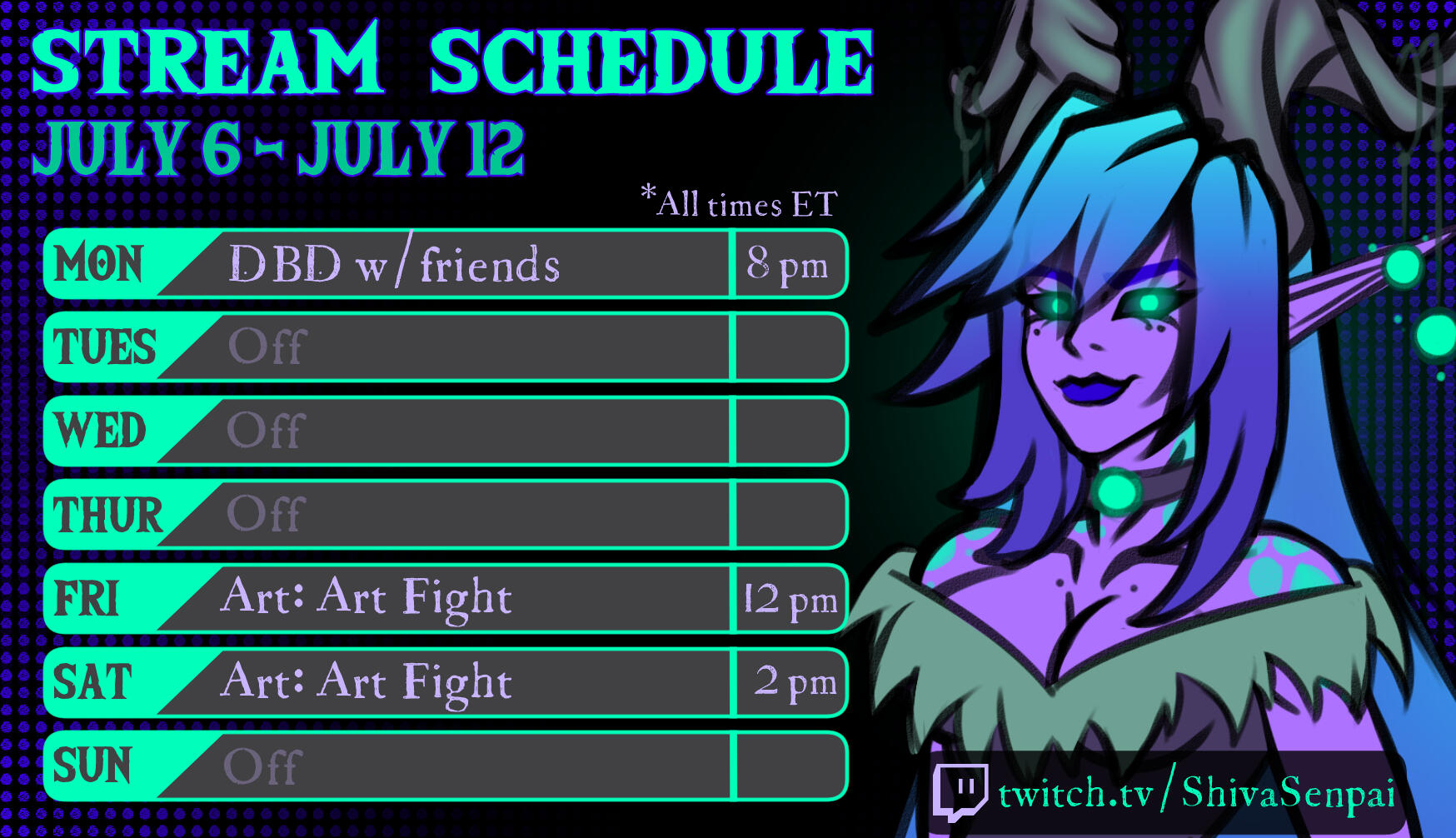 Twitch Stream Schedule